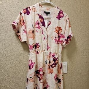 Metaphor white and pink floral dress size xs